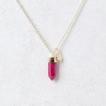 Delicate Ruby Crystal Point Necklace - Image 2