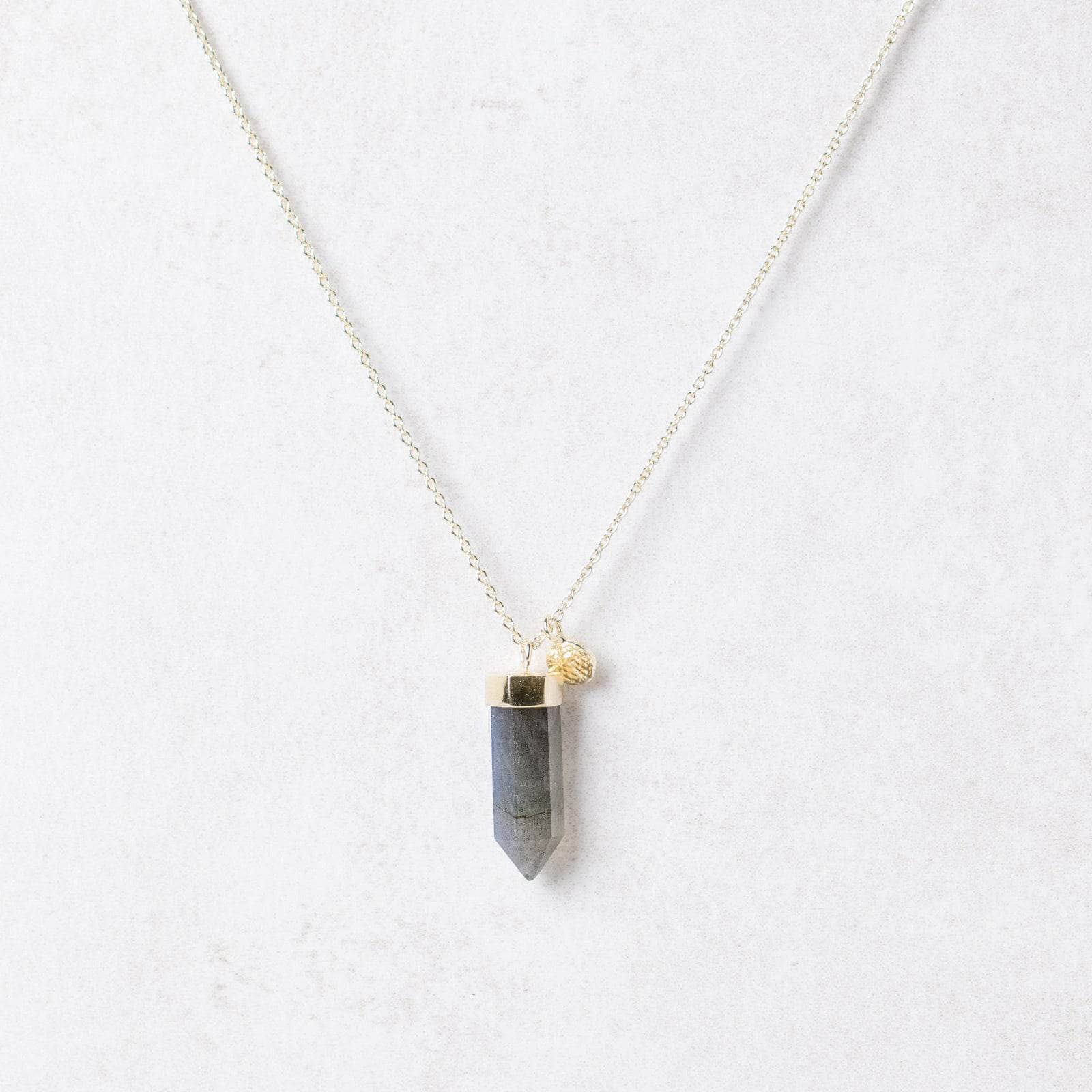 Gold_Large2 Labradorite Crystal Point Necklace - Image 7