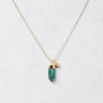 Delicate Genuine Malachite Crystal Point Necklace - Image 5