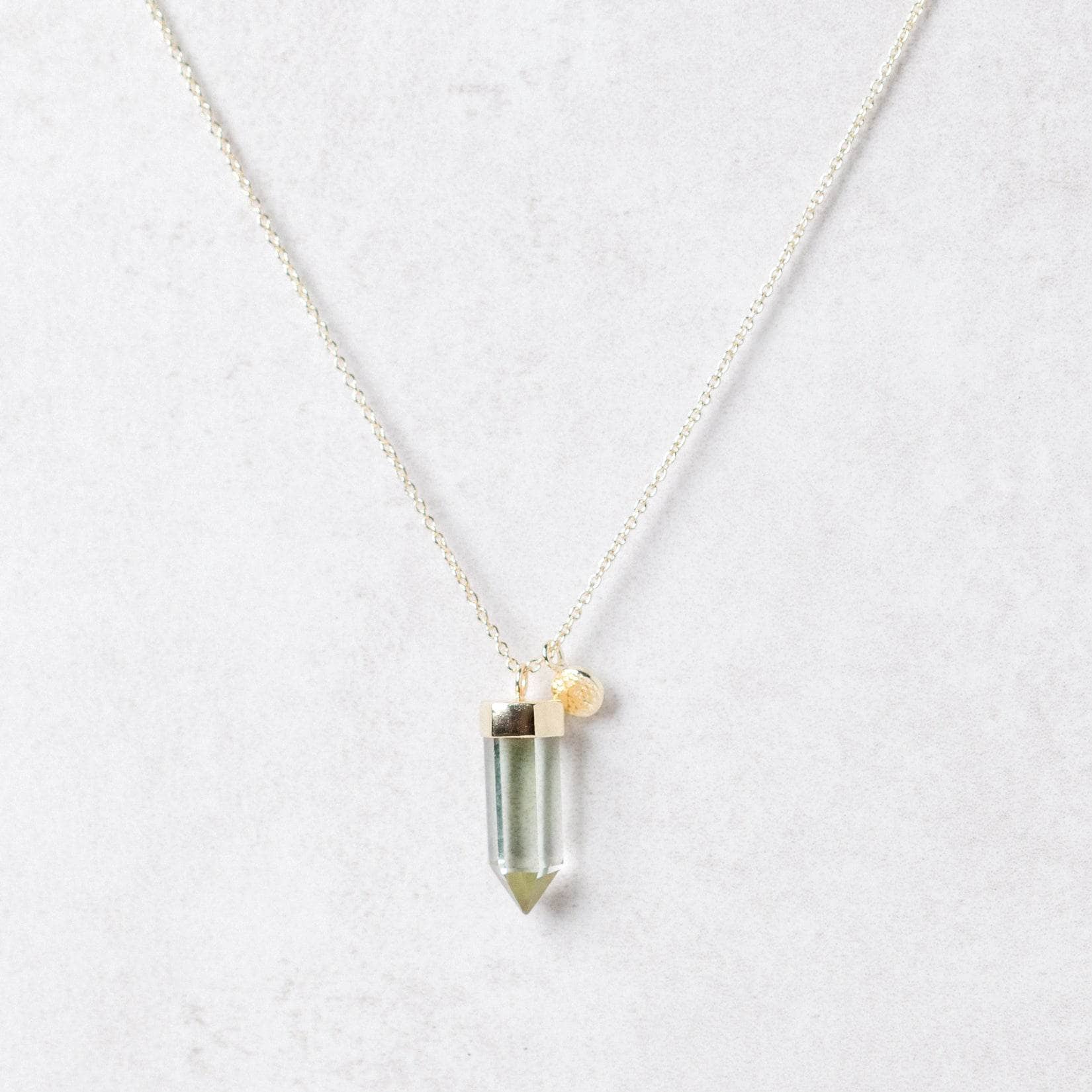 Gold_large5 Green Amethyst Crystal Point Necklace - Image 3