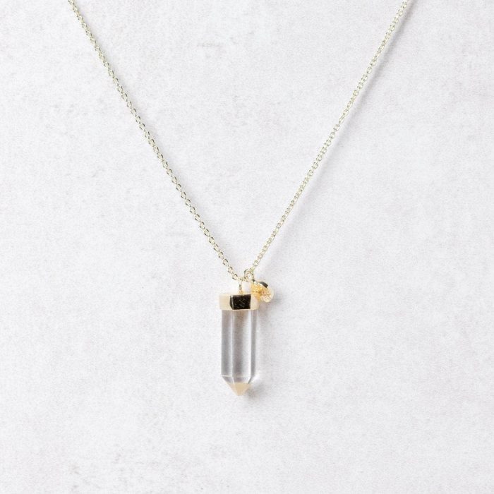 Clear Quartz Crystal Point Necklace - Image 7