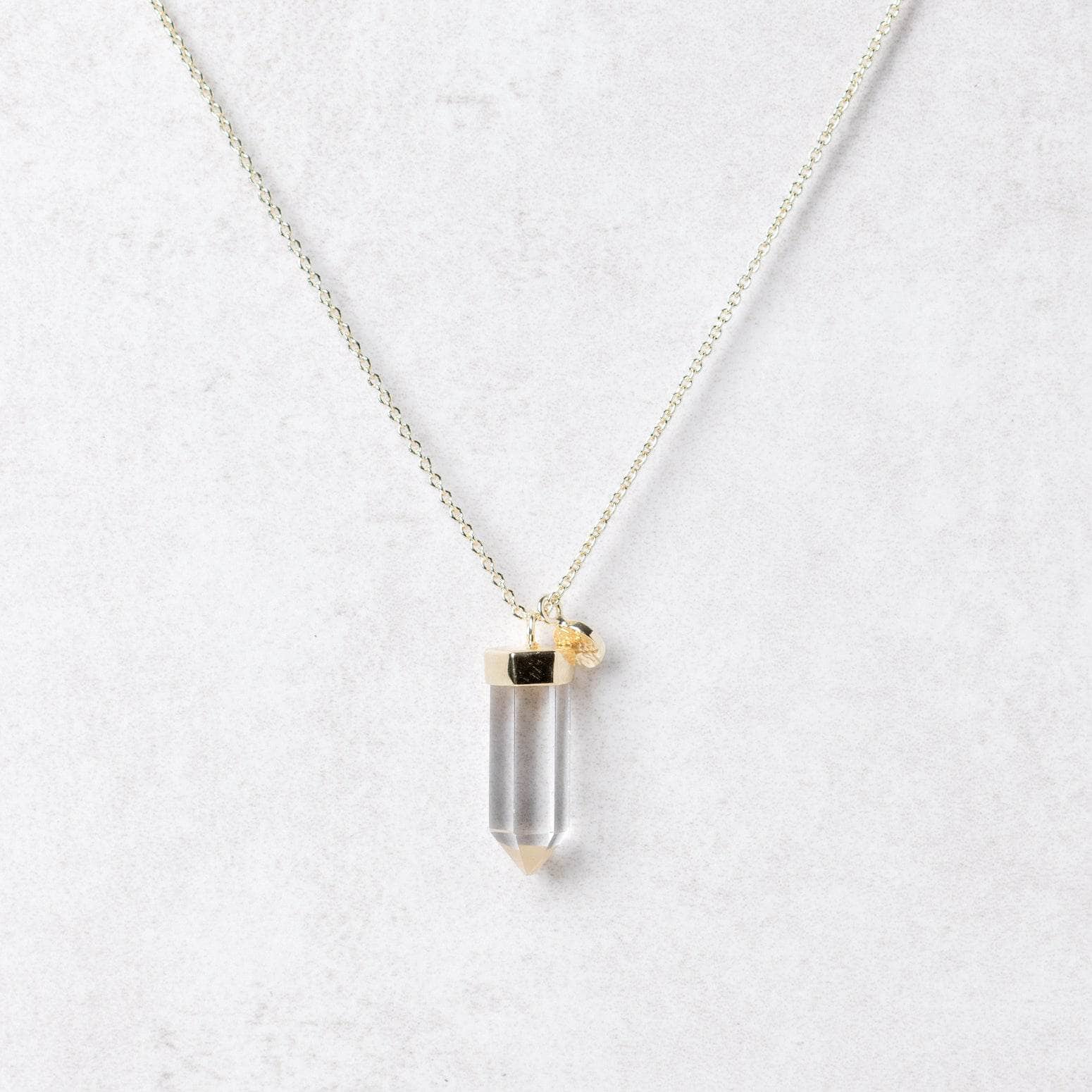 Gold_large8 Clear Quartz Crystal Point Necklace - Image 7
