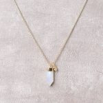 Delicate Rainbow Moonstone Crystal Point Necklace - Image 7