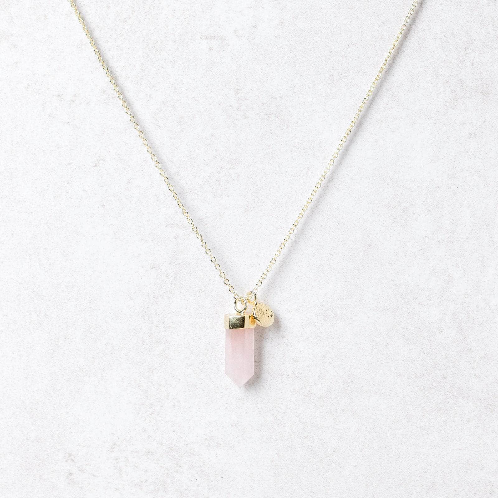 Gold_small11 Delicate Rose Quartz Crystal Point Necklace - Image 7