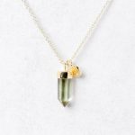 Delicate Green Amethyst Crystal Point Necklace - Image 6
