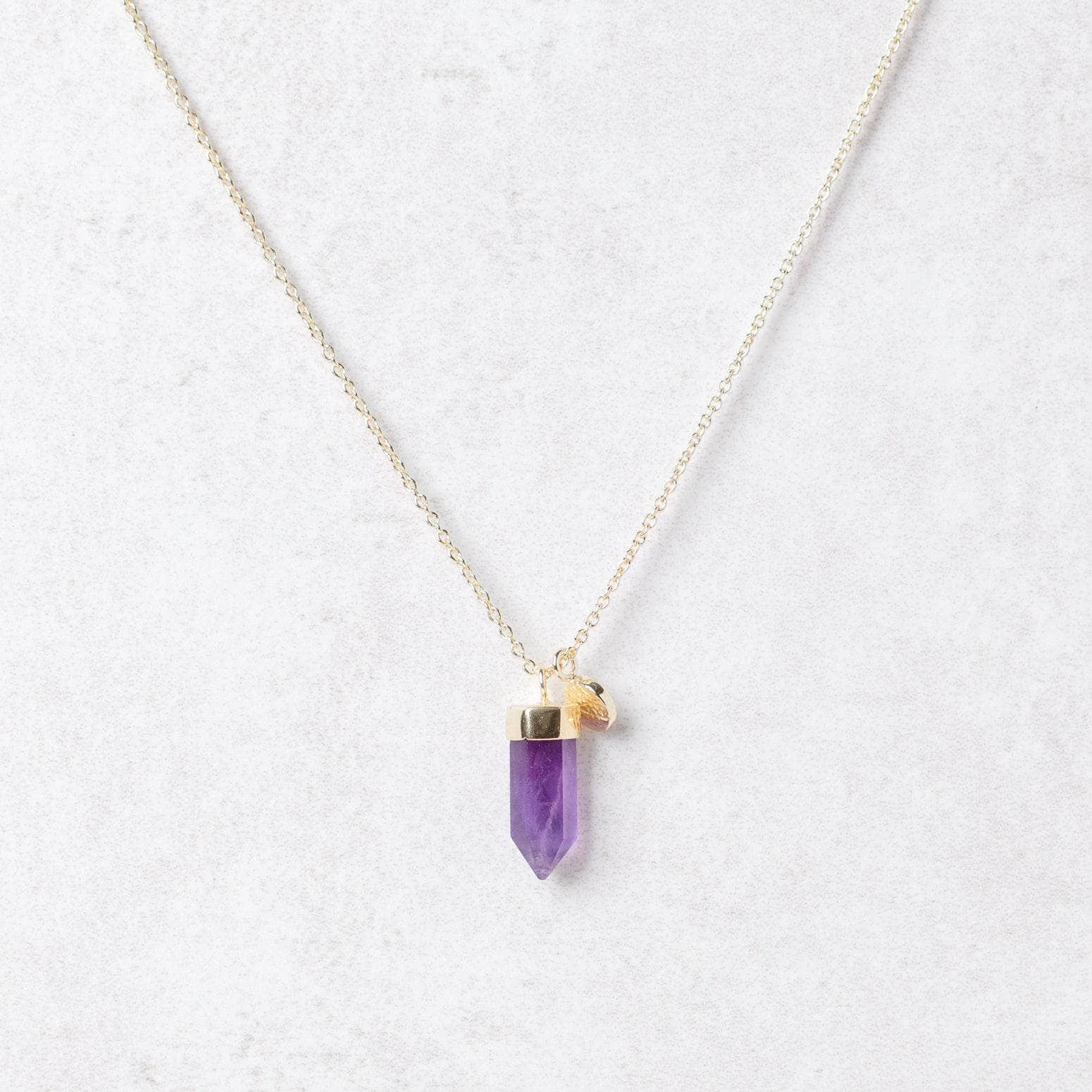 Gold_small9 Delicate Amethyst Crystal Point Necklace - Image 7