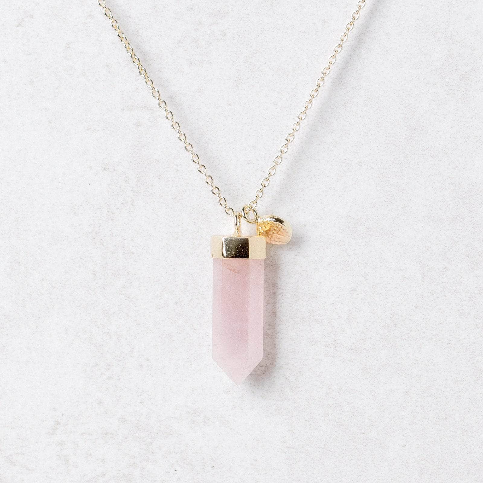 Goldlarge11 Rose Quartz Crystal Point Necklace - Image 2