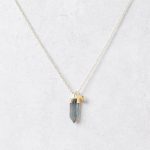 Delicate Labradorite Crystal Point Necklace - Image 3
