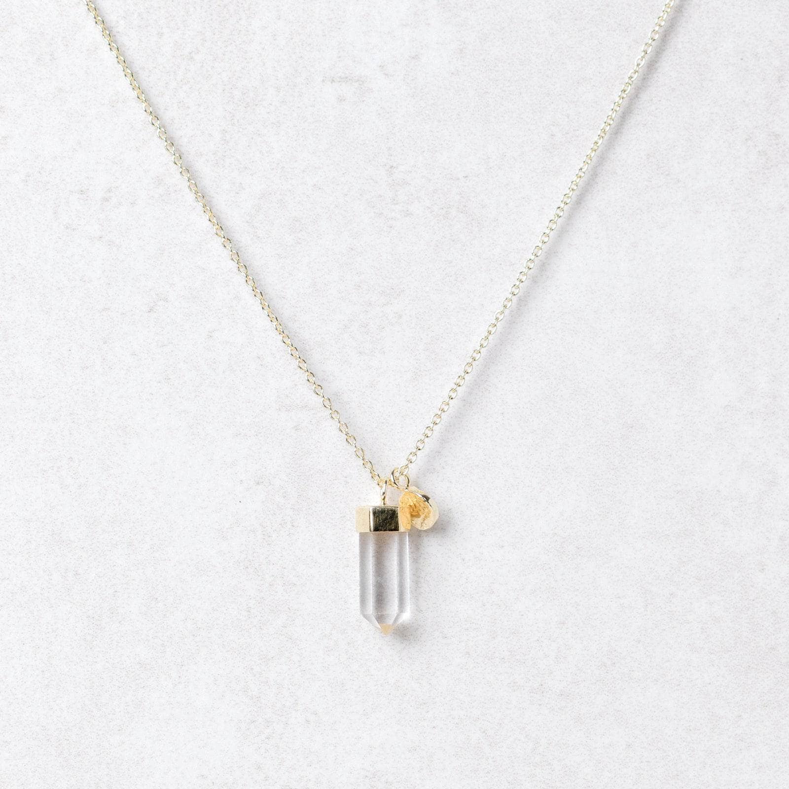 Goldsmall8 Delicate Clear Quartz Crystal Point Necklace - Image 3