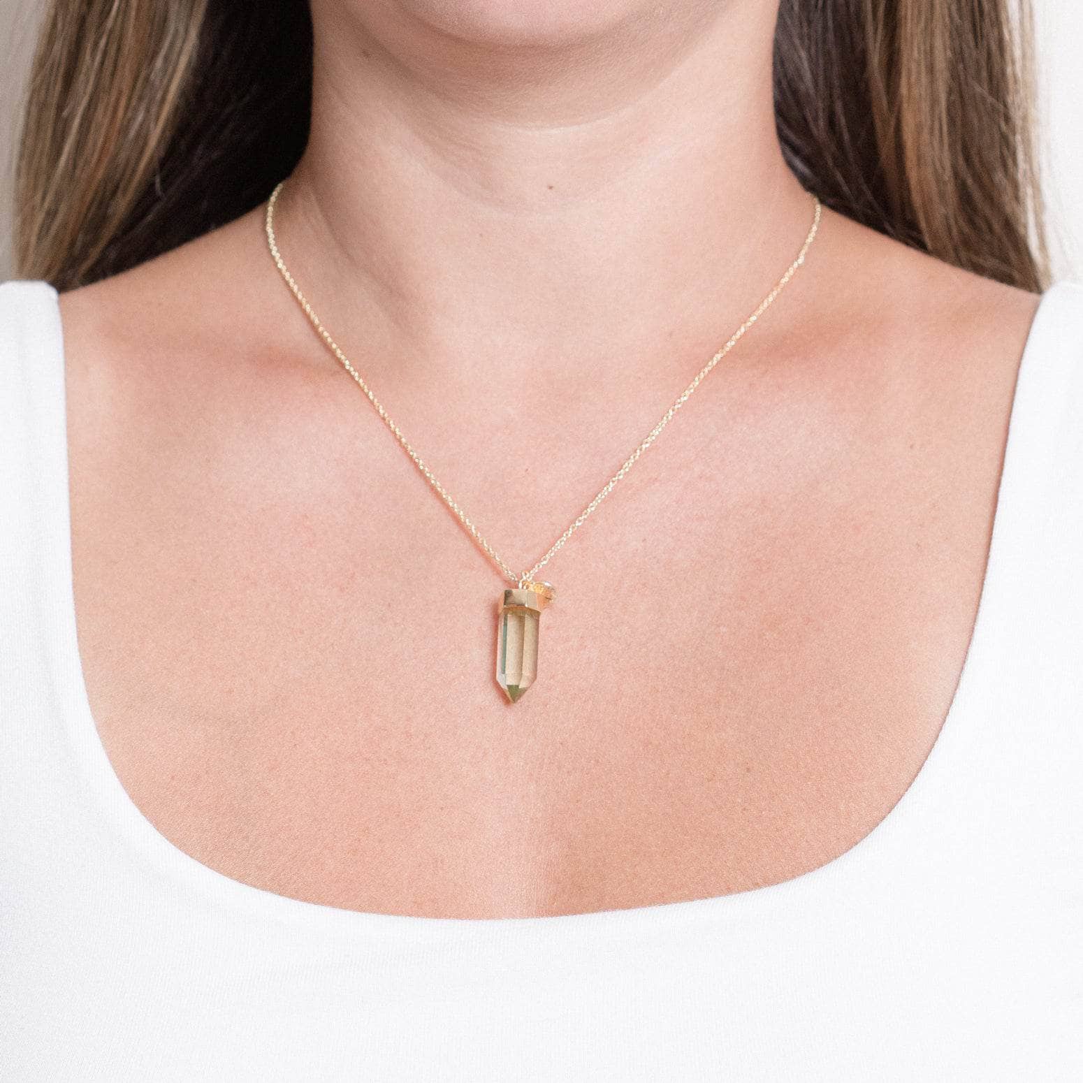 Green_Amethyst_Gold_large_d7c20074-7d16-4c7d-ad59-b98fce91cd1a Green Amethyst Crystal Point Necklace - Image 1