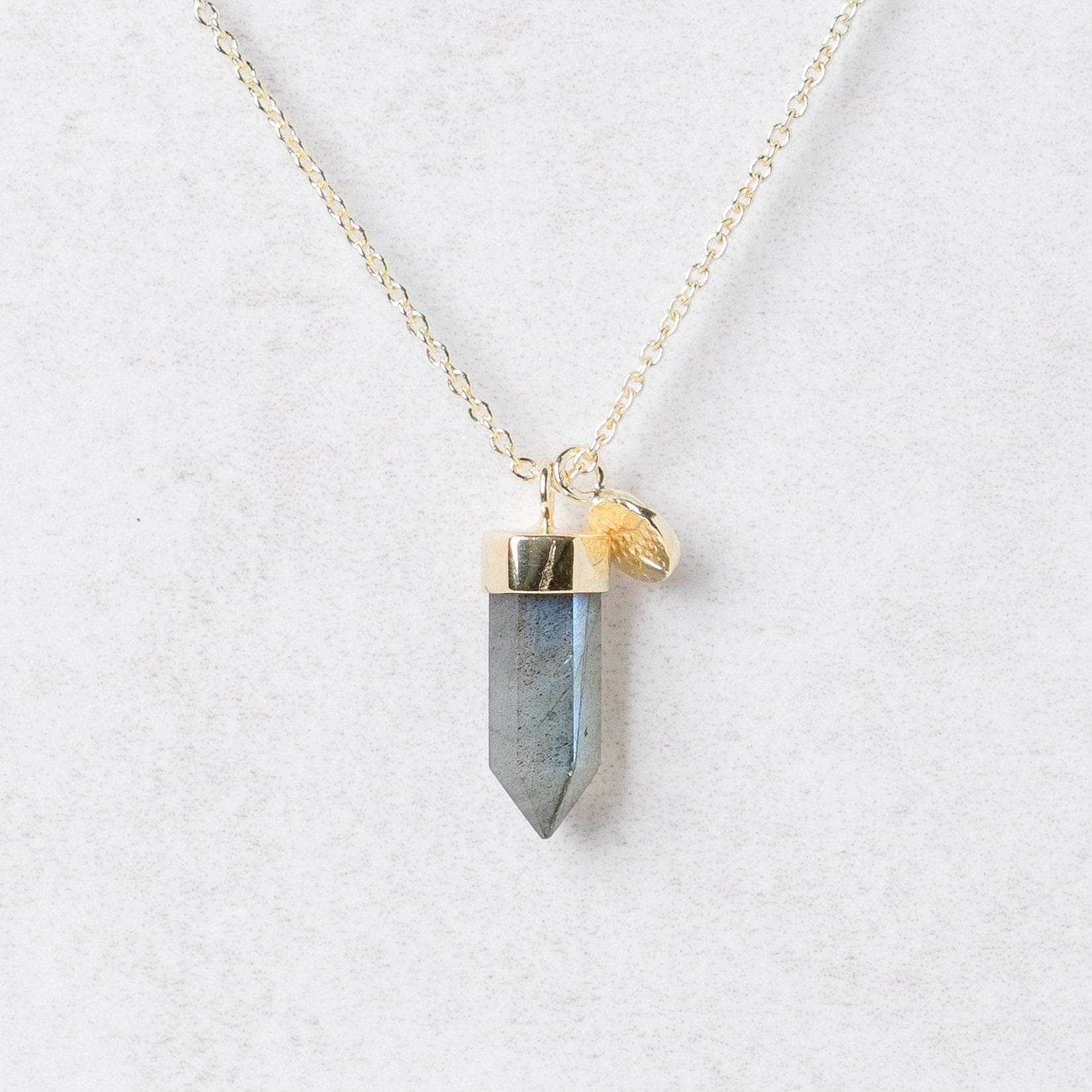 Gsmall2 Delicate Labradorite Crystal Point Necklace - Image 2