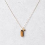 Delicate Tiger Eye Crystal Point Necklace - Image 3