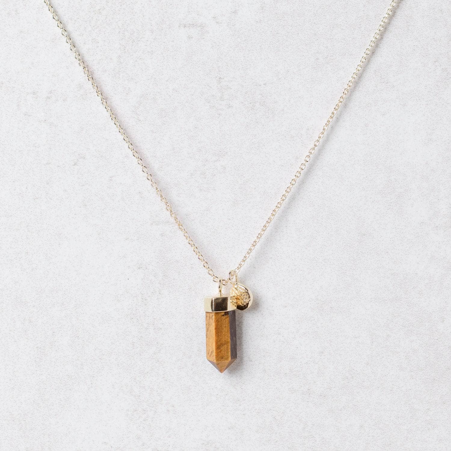 Gsmall22 Delicate Tiger Eye Crystal Point Necklace - Image 3