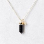Delicate Black Tourmaline Crystal Point Necklace - Image 2