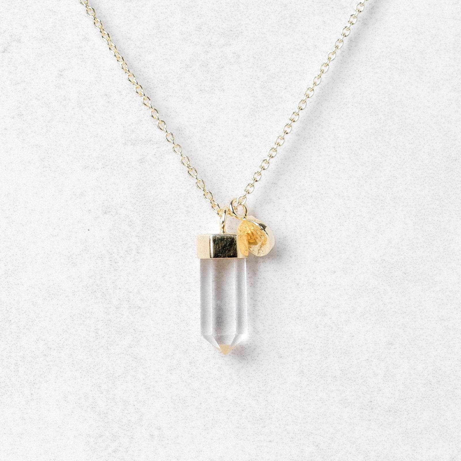 Gsmall8 Delicate Clear Quartz Crystal Point Necklace - Image 2