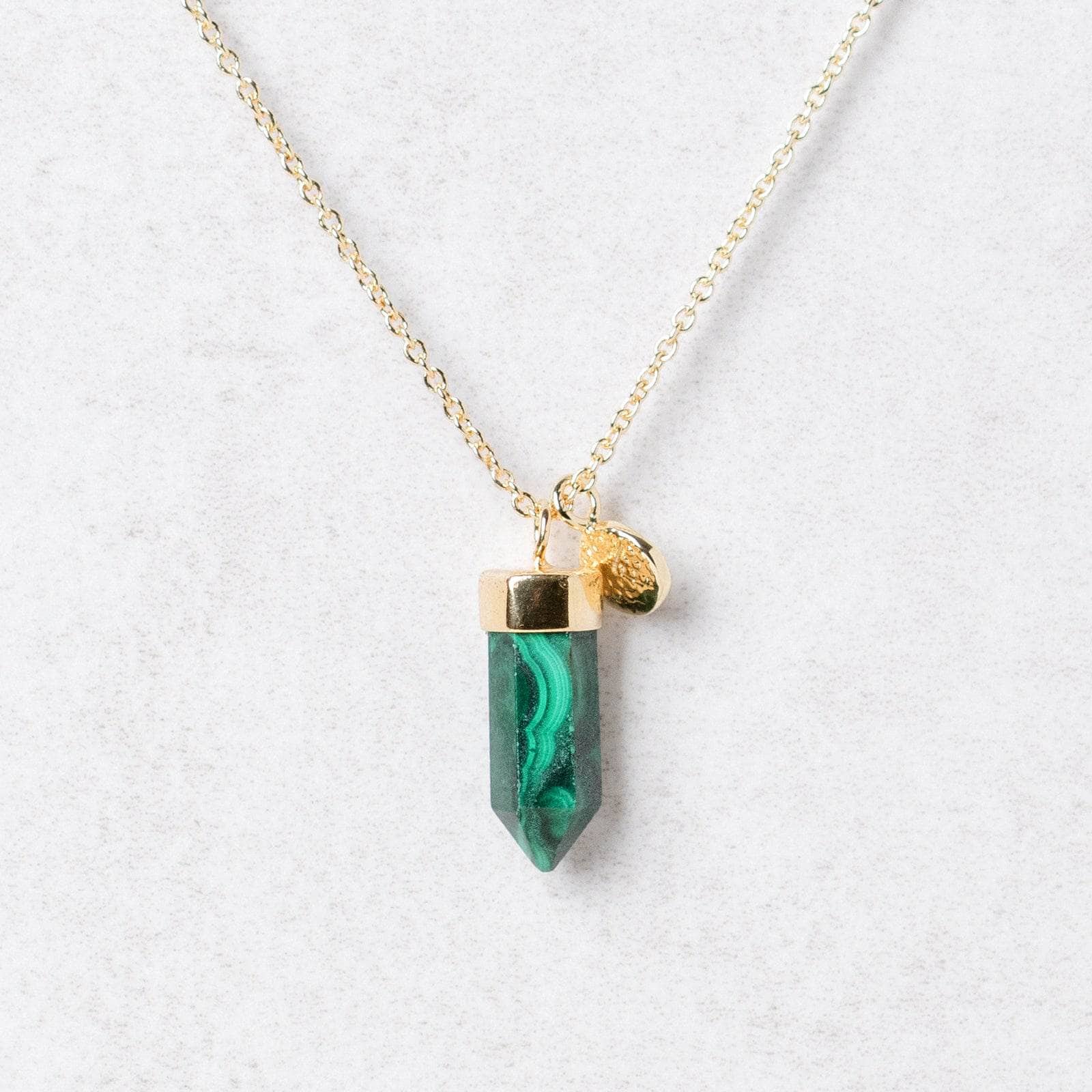 Gsmall_002d2081-9751-42e2-a089-3d2a7bb6688b Delicate Genuine Malachite Crystal Point Necklace - Image 2