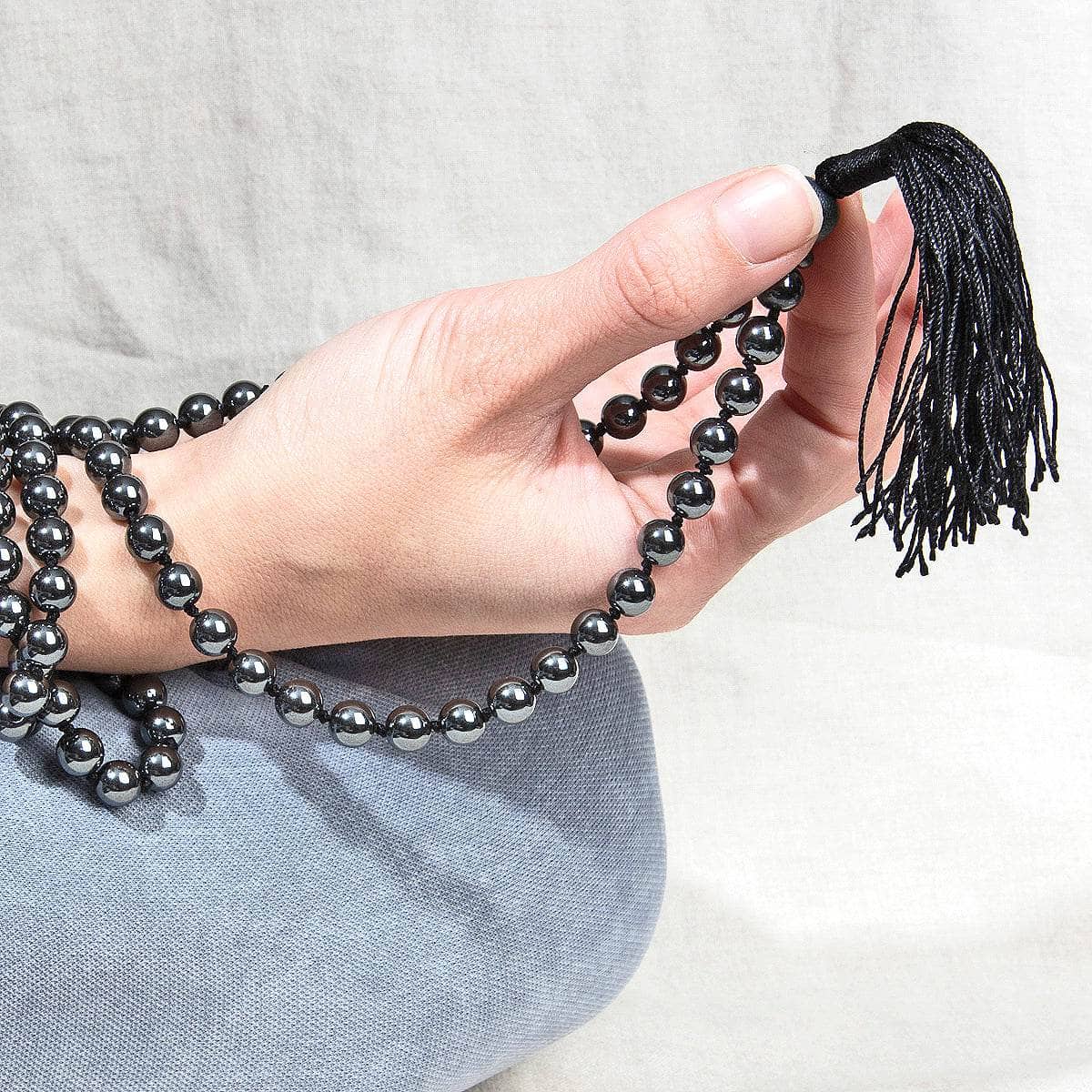 HematiteMalaHand Hematite Mala - High-Energy Gemstones - Image 2