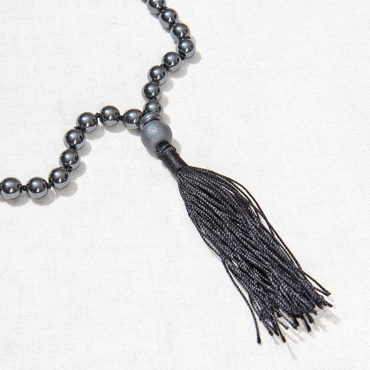 HematiteMalaTassel Hematite Mala - High-Energy Gemstones - Image 4