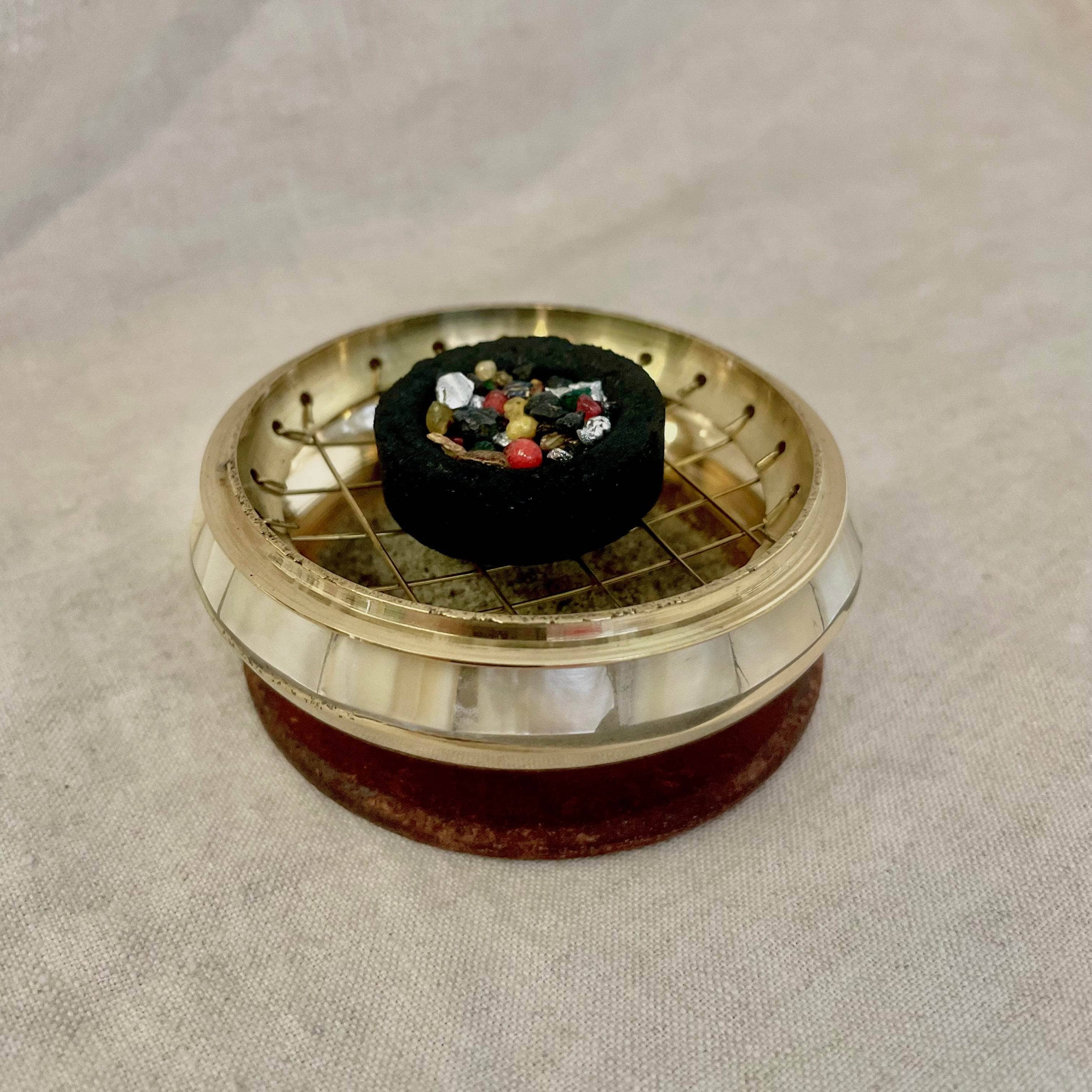 IMG_4085 Brass Mother of Pearl Charcoal & Smudge Burner Kit - Image 1