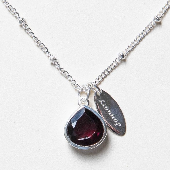 January Garnet Birthstone Necklace - Image 1