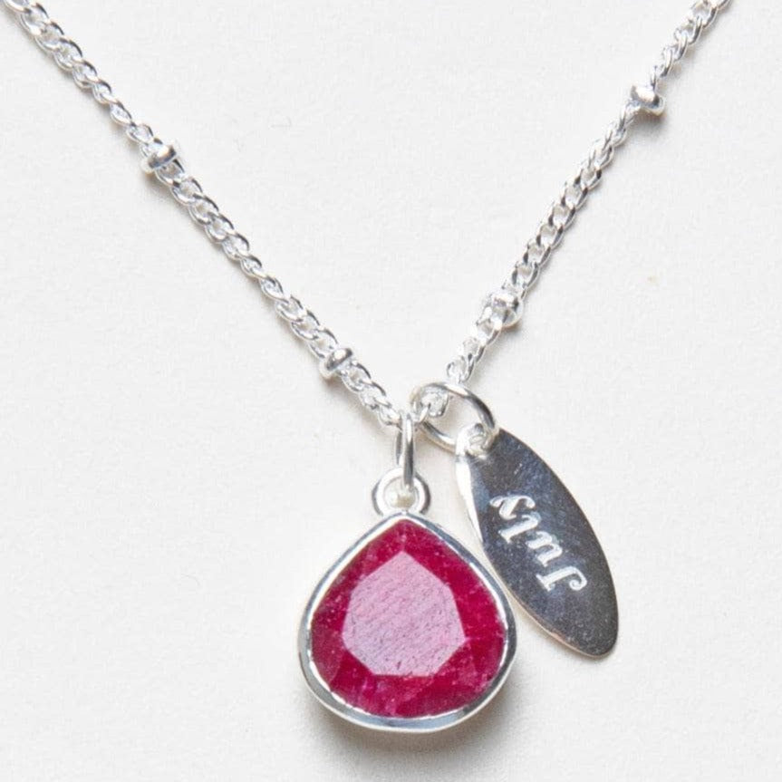 JULY_DETAIL_2 July Ruby Birthstone Necklace - Image 1