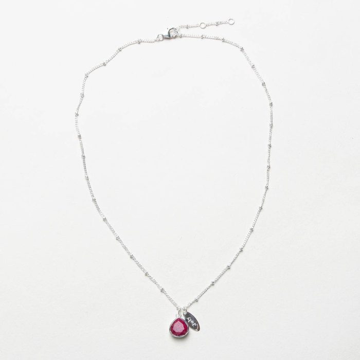 July Ruby Birthstone Necklace - Image 3
