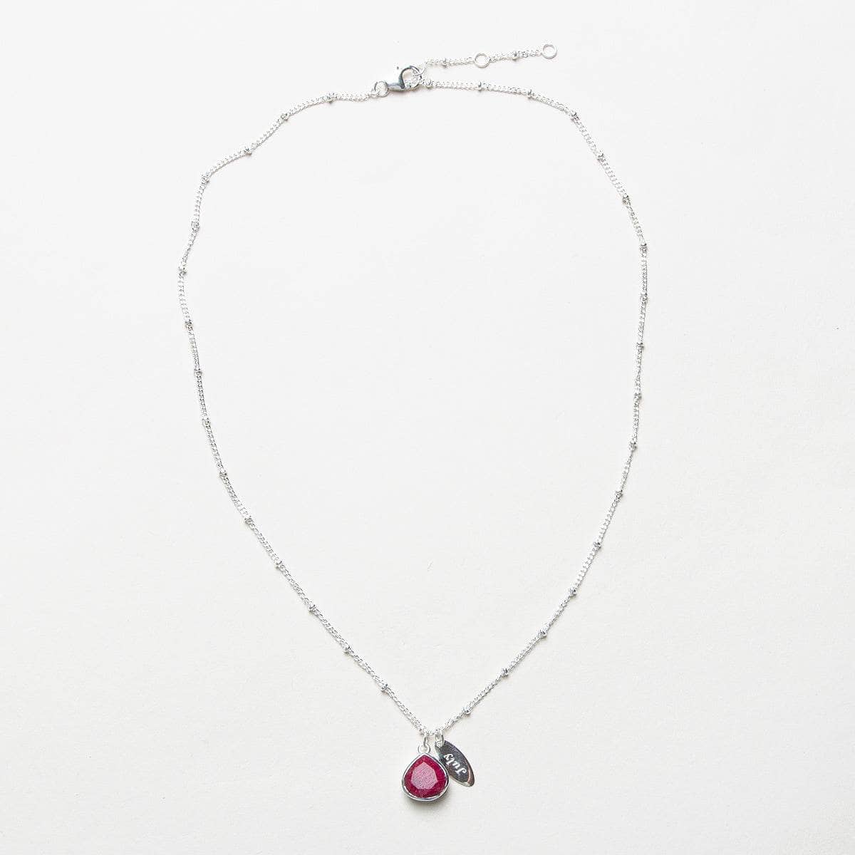 JULY_FULL_SHOT_3899eda7-6dd2-4e3a-b4cb-0528a7cff881 July Ruby Birthstone Necklace - Image 3