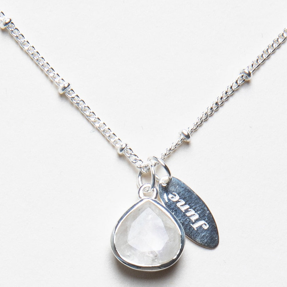 JUNE_DETAIL_9ad81210-e20c-42a6-9efc-eb5d70e9f29f June Rainbow Moonstone Birthstone Necklace - Image 5