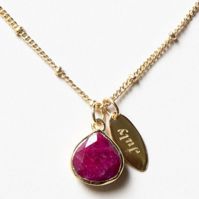 July Ruby Birthstone Necklace - Image 5