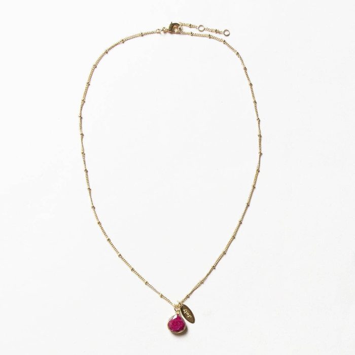 July Ruby Birthstone Necklace - Image 7