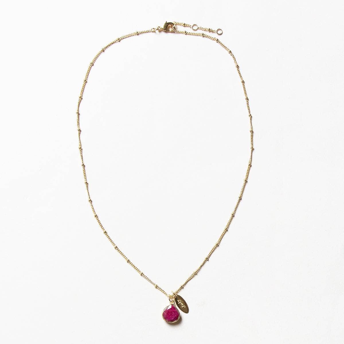July_full_shot July Ruby Birthstone Necklace - Image 7