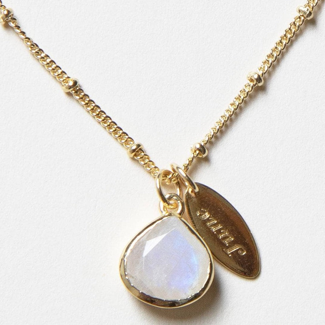 June_detail June Rainbow Moonstone Birthstone Necklace - Image 1