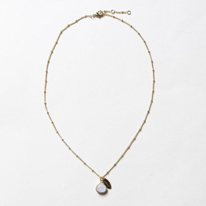 June Rainbow Moonstone Birthstone Necklace - Image 3