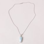 Rare Genuine Larimar Rectangle Pendant Necklace - Image 4