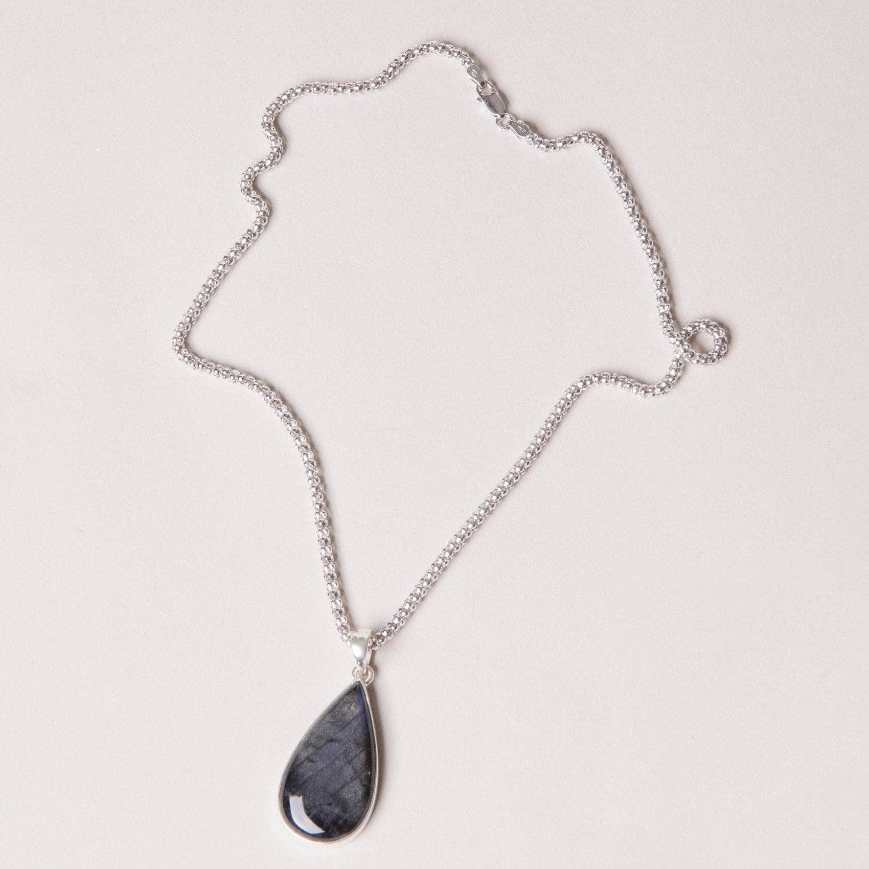LBD-529_a10b03fb-81e2-4950-8679-ea8809e24222 Genuine Labradorite Teardrop Pendant Necklace - Image 35