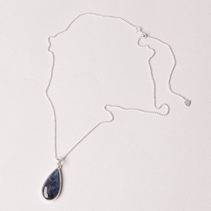 Labradorite Teardrop Pendant Necklace - Image 5