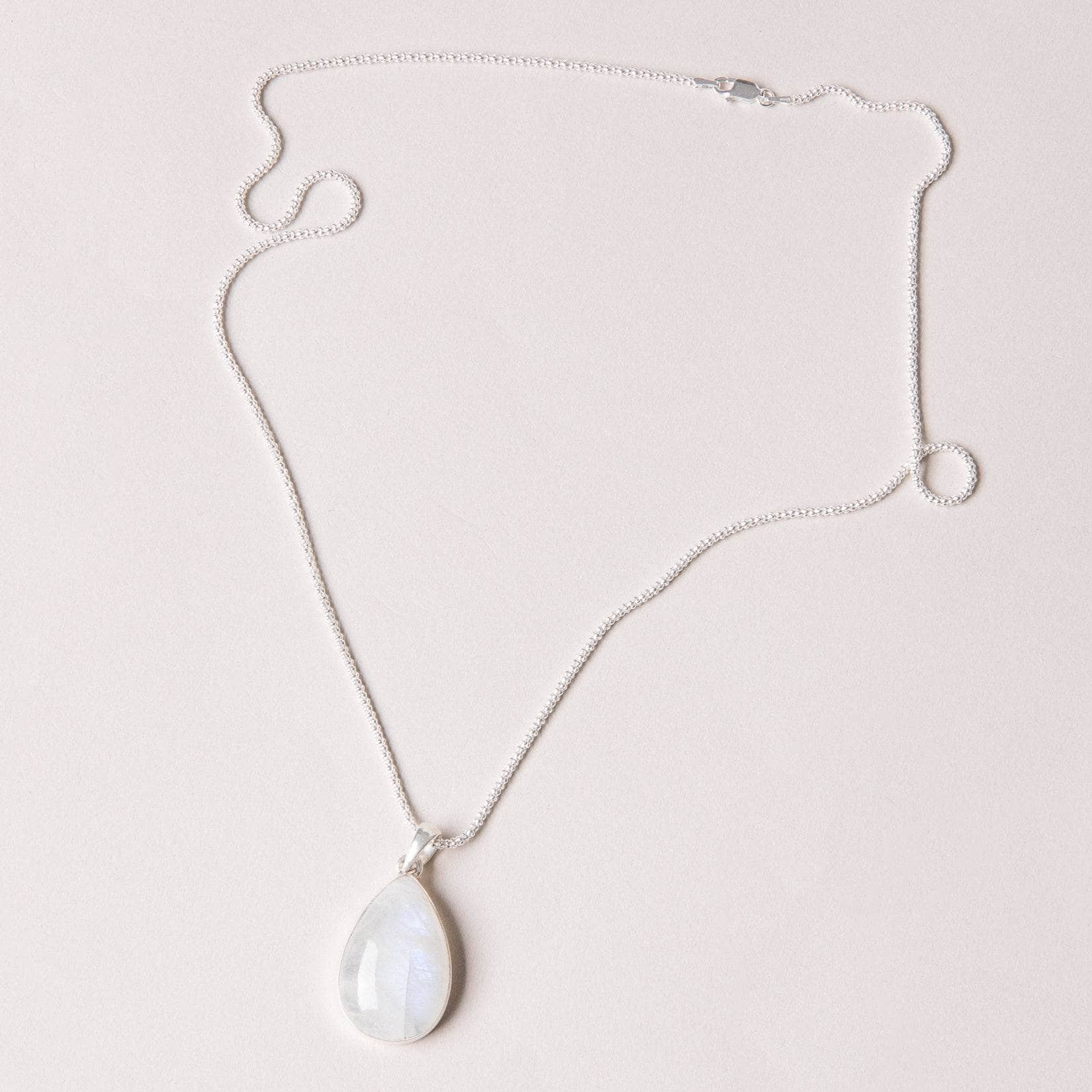 LBD-572 Rainbow Moonstone Teardrop Pendant Necklace - Image 10