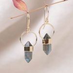 Labradorite Crystal Point Earrings