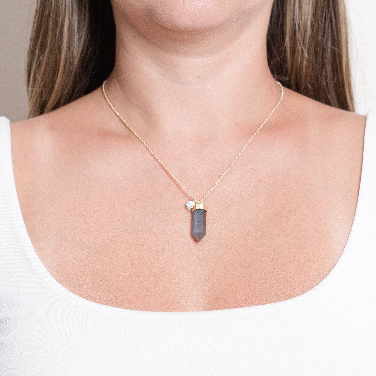 Labradorite_Gold_Large_bf095dd5-47bd-4086-8add-760a71be6bce Labradorite Crystal Point Necklace - Image 6