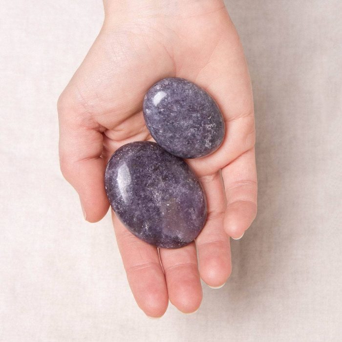 Lepidolite Palm Stone - AAA Premium Quality - Image 2