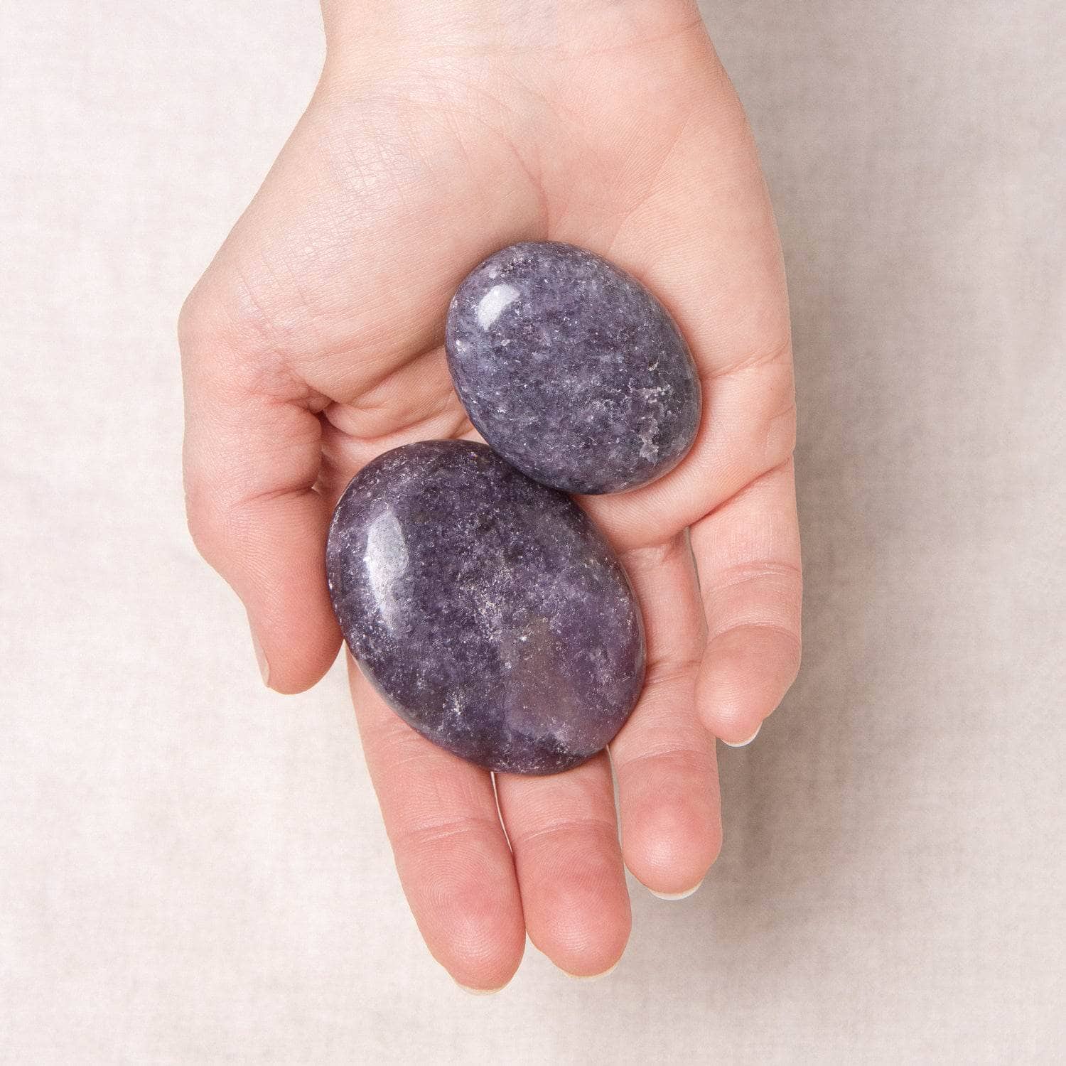 LapidolitePalmStone Lepidolite Palm Stone - AAA Premium Quality - Image 2