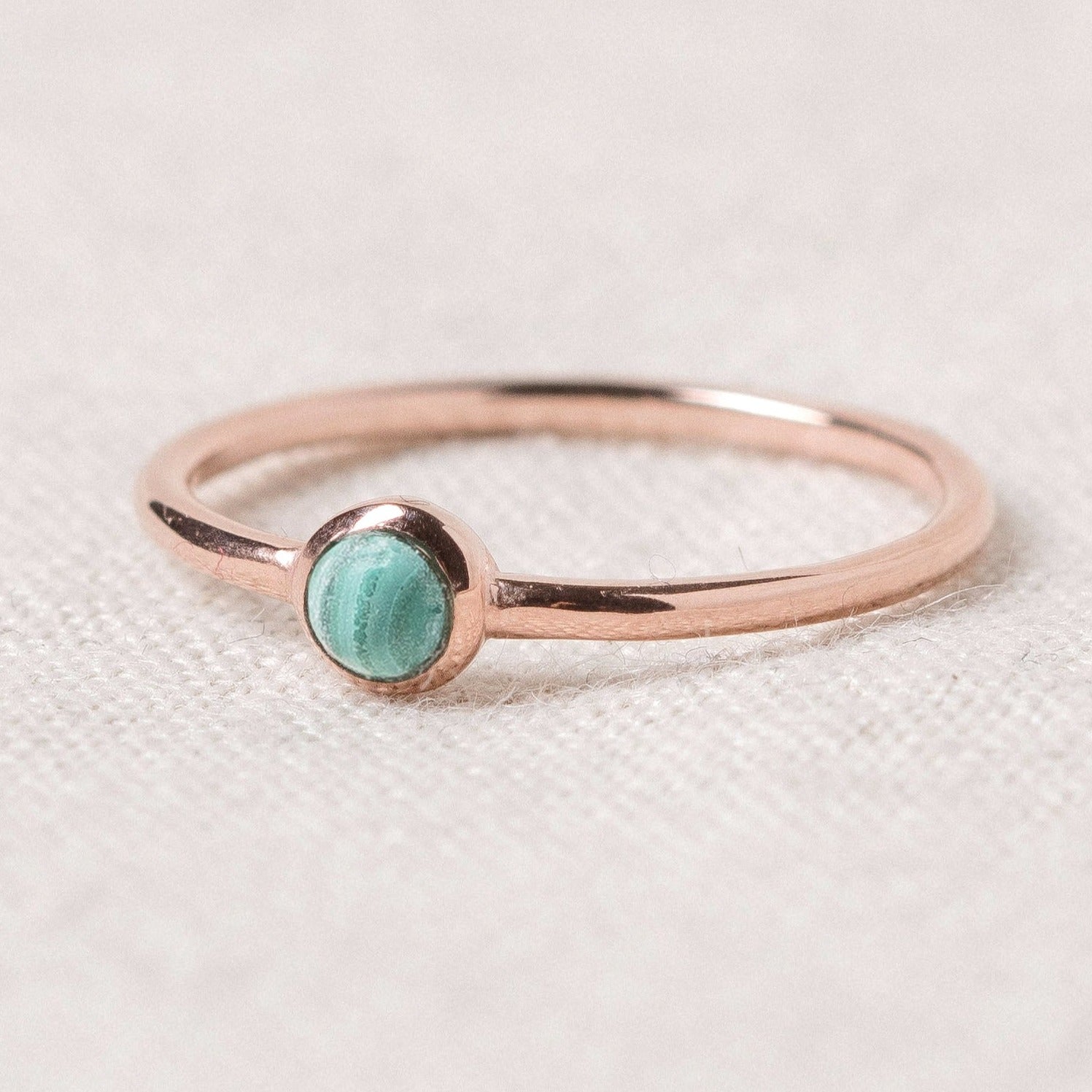 MAL-ROS Genuine Malachite Silver, Gold or Rose Gold Ring - Image 8