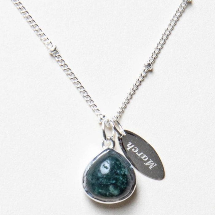 March Bloodstone Birthstone Necklace - Image 1