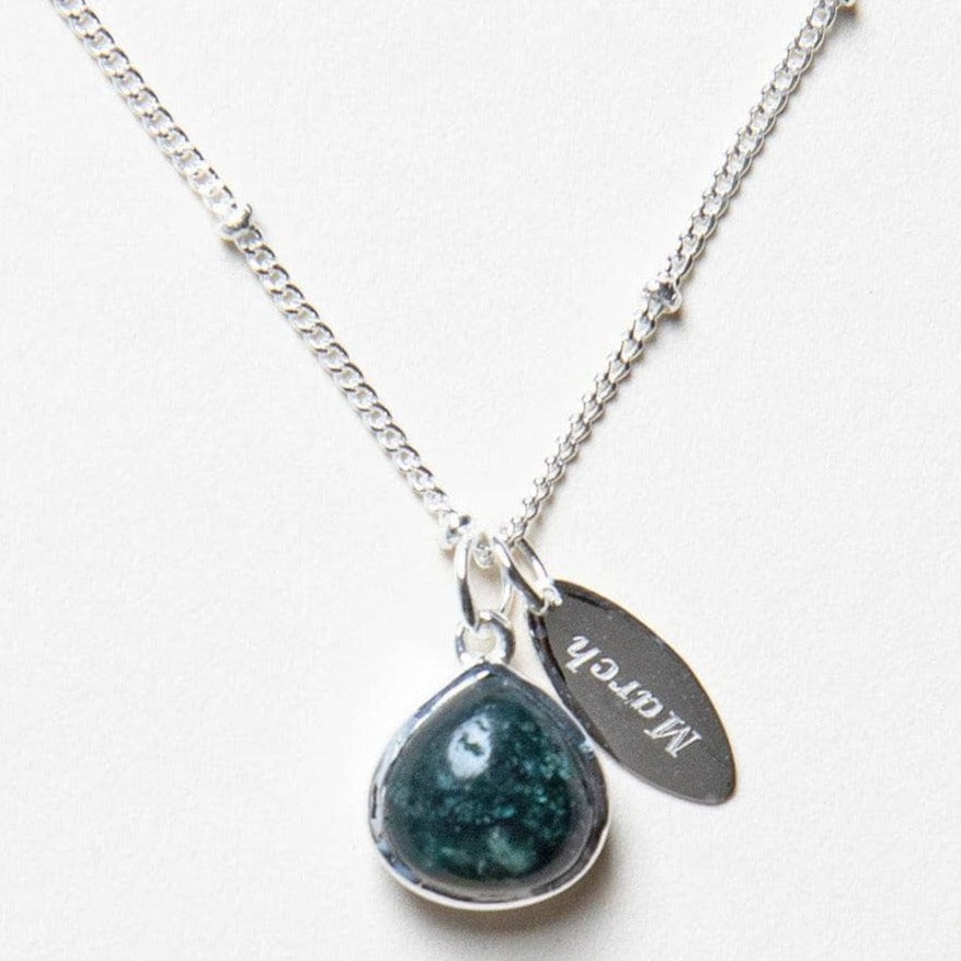 MARCH_DETAIL March Bloodstone Birthstone Necklace - Image 1