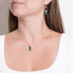 Delicate Genuine Malachite Crystal Point Necklace - Image 4