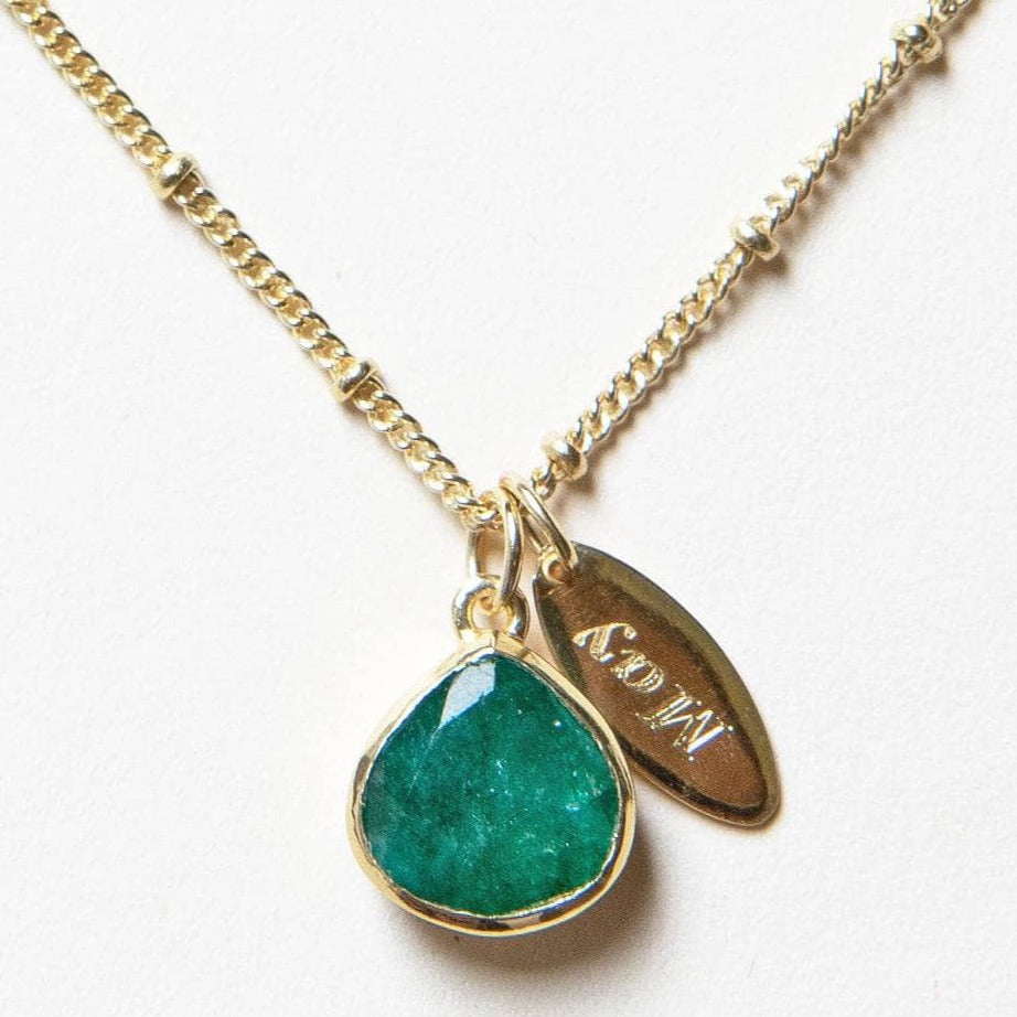 May_detail_e7184998-8db6-4029-a1bd-8b1b6efea55e May Emerald Birthstone Necklace - Image 5