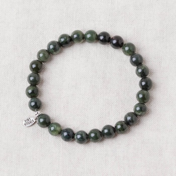Black/Green Nephrite Jade Energy Bracelet - 6mm - Image 2