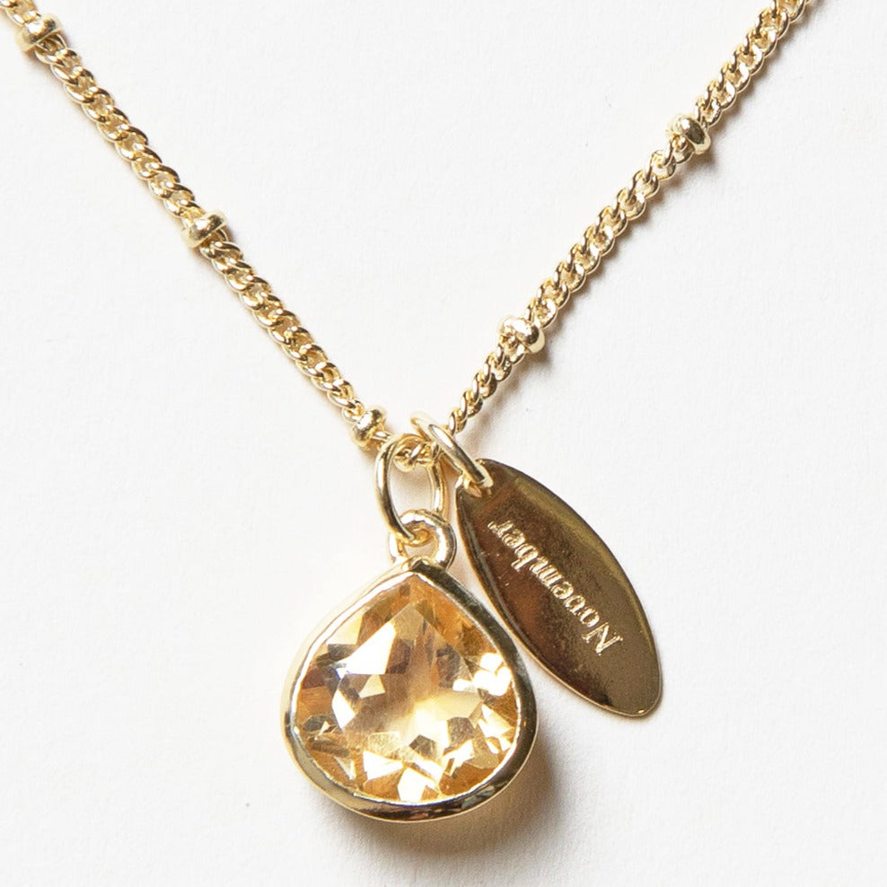 November_detail November Citrine Birthstone Necklace - Image 1