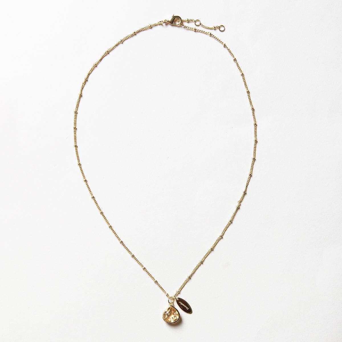 November_full_shot November Citrine Birthstone Necklace - Image 3