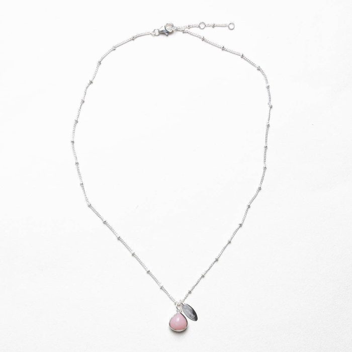 October Pink Opal Birthstone Necklace - Image 7